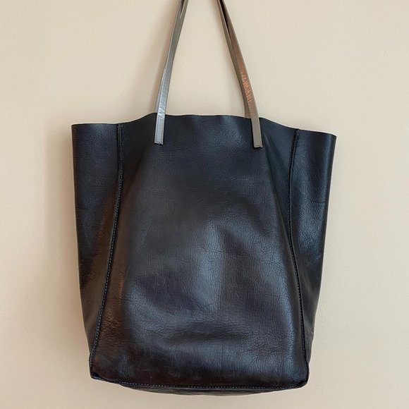 Brooklyn Industries Black Leather Tote Purse - Picture 6 of 11
